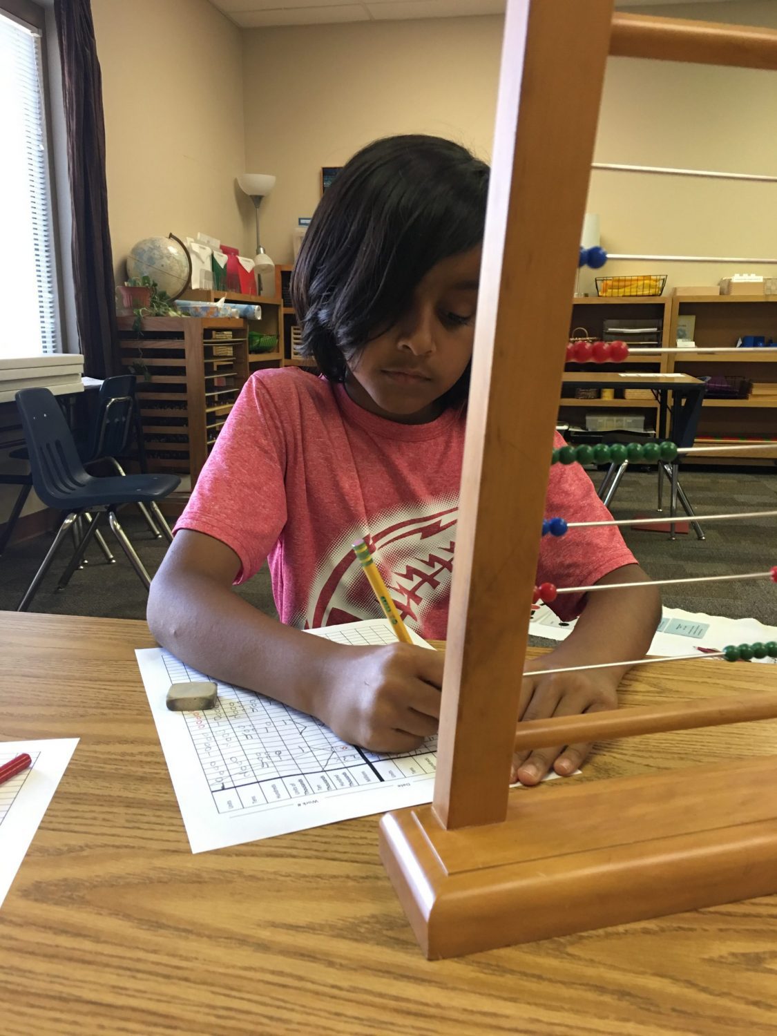 Lower Elementary Large Bead Frame, The Montessori Academy of Arlington, Private School Arlington TX