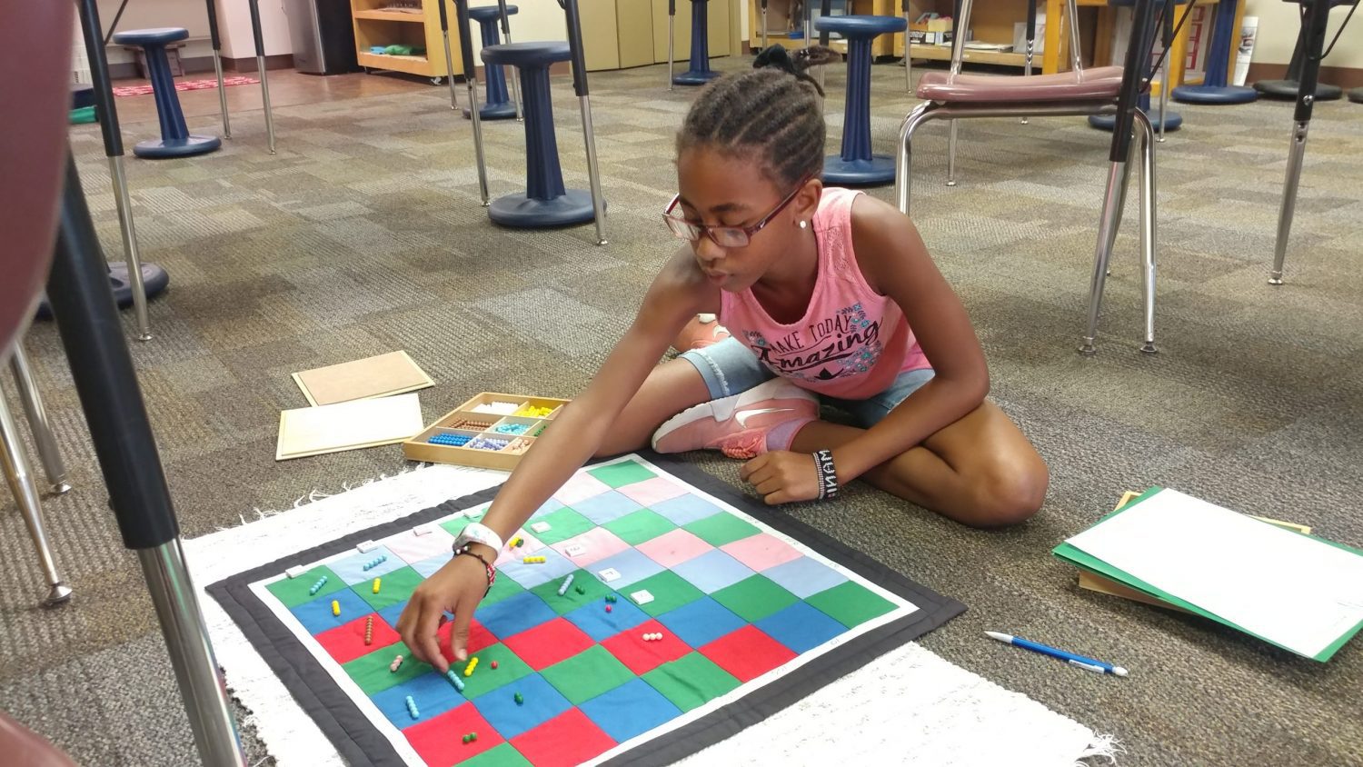 Upper Elementary Decimal Checkerboard, The Montessori Academy of Arlington, Private School Arlington TX