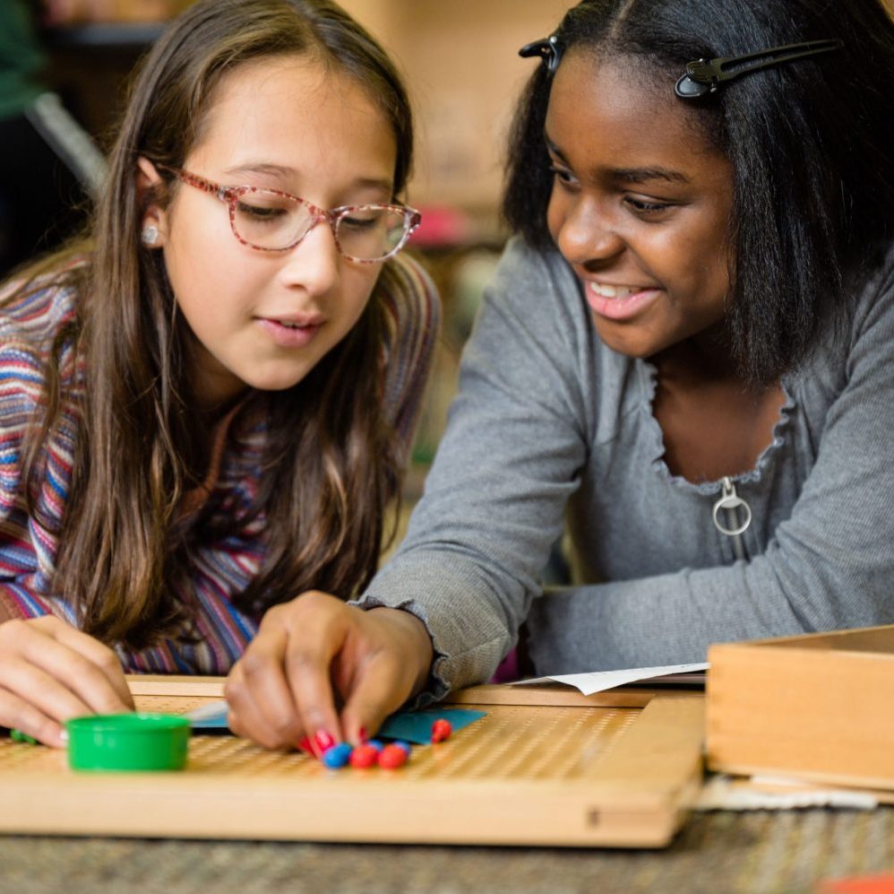 Upper Elementary Square Roots Group Work, The Montessori Academy of Arlington, Private School Arlington TX