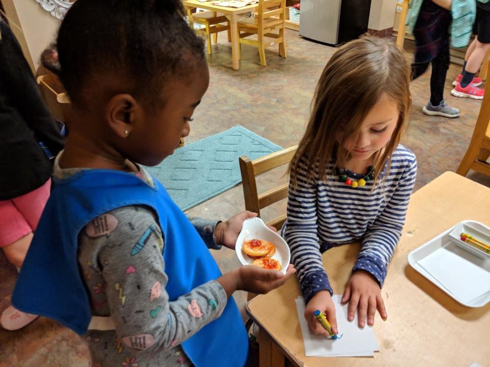Early Childhood Serving Food, The Montessori Academy of Arlington, Private School Arlington TX