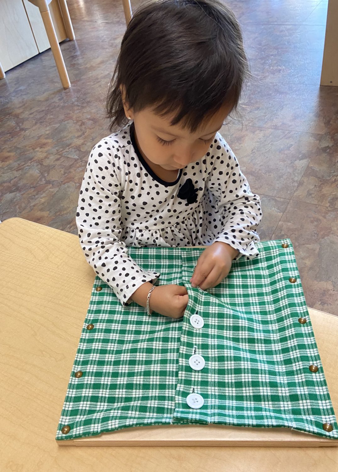 Early Childhood Dressing Frames, The Montessori Academy of Arlington, Private School Arlington TX