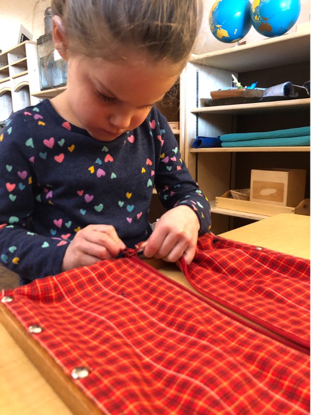 Early Childhood Dressing Frames, The Montessori Academy of Arlington, Private School Arlington TX