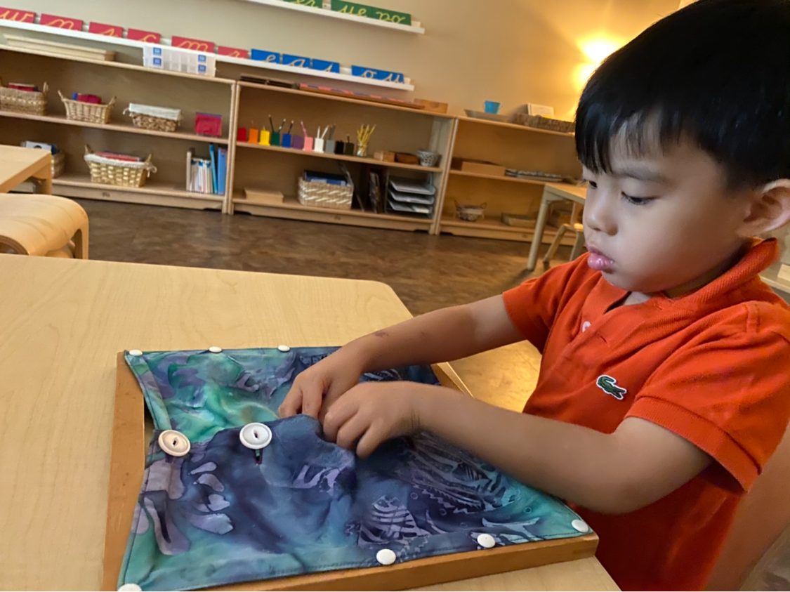 Early Childhood Dressing Frames, The Montessori Academy of Arlington, Private School Arlington TX