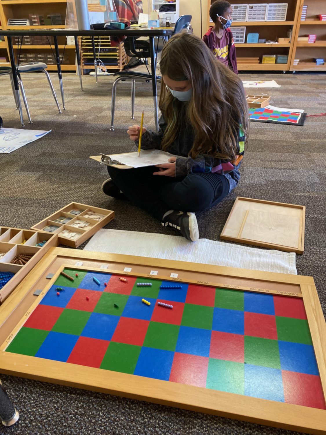 Lower Elementary Multiplication Checkerboard, The Montessori Academy of Arlington, Private School Arlington TX