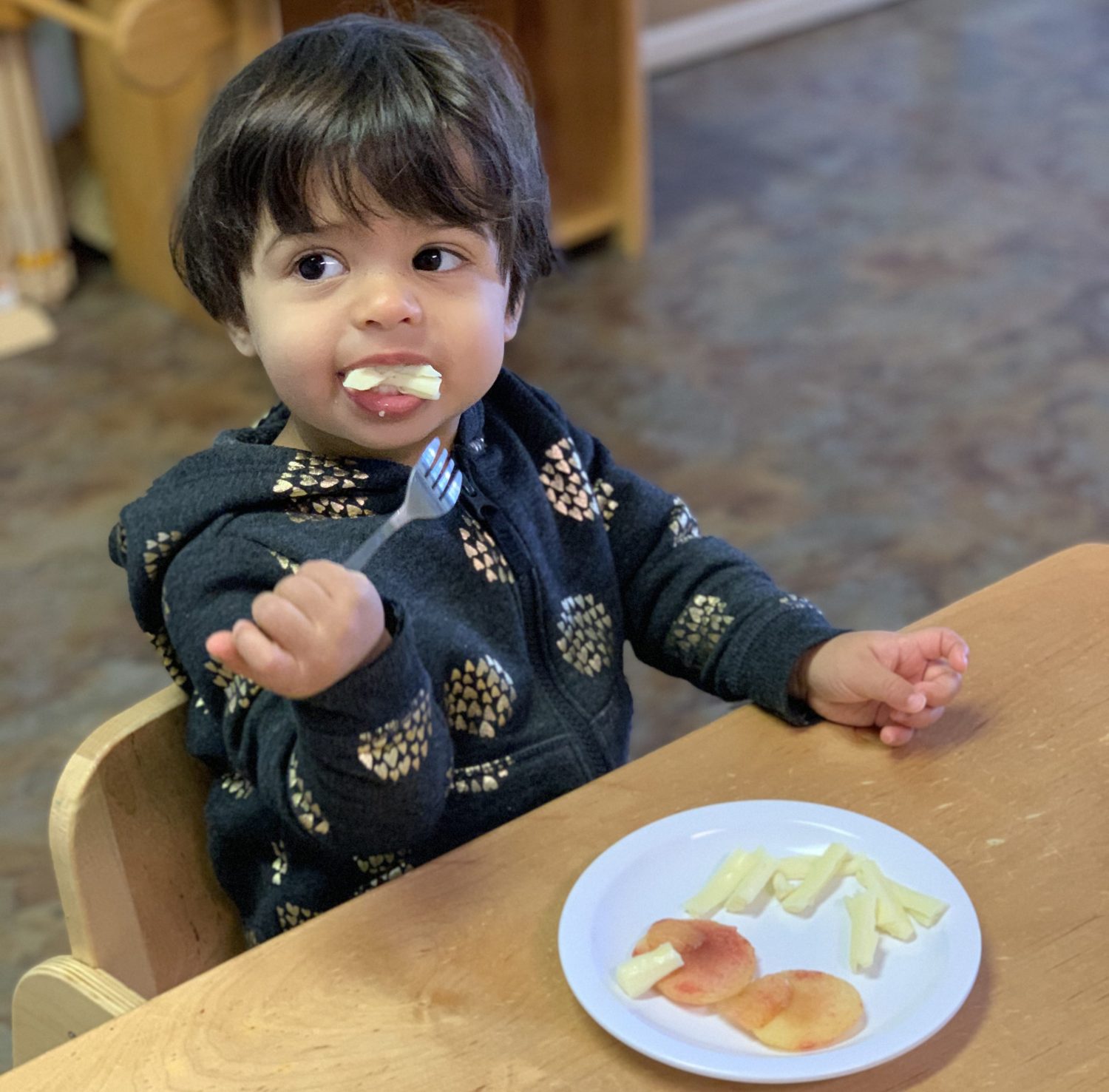 Infant Eating with Utensils, The Montessori Academy of Arlington, Private School Arlington TX